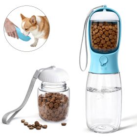 2-in-1 Portable Dog Water Bottle Food Container, Travel Dog Bowl Dispenser for Hiking, Walking