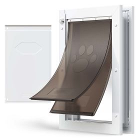 Pet Door, Large, with Double Magnetic Flaps and Metal Frame, Strong and Weatherproof Dog Door for Interior and Exterior Doors, Easy to Install
