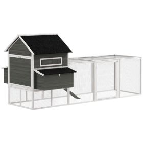 137" Wooden Chicken Coop for 4-6 Chickens, Backyard, Dark Gray (Option: Dark Gray-1040x940x185 mm)