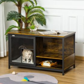 Wooden Cat House (Option: Rustic Brown)