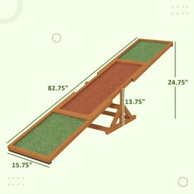 Wooden Dog Agility Seesaw For Training And Exercise, Weather Resistant, Orange (Option: Orange Brown Green)