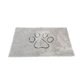DGS Pet Products Dirty Dog Door Mat Small Mocha Brown 23" x 16" x 2" (Color: Silver Grey, size: small)