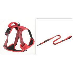 Dog Harness No Pull Breathable Reflective Pet Harness Vest (Option: Red  set1-XL)