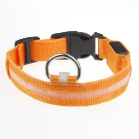 LED Luminous Pet Dog Collar Night (Option: Orange Light-S)